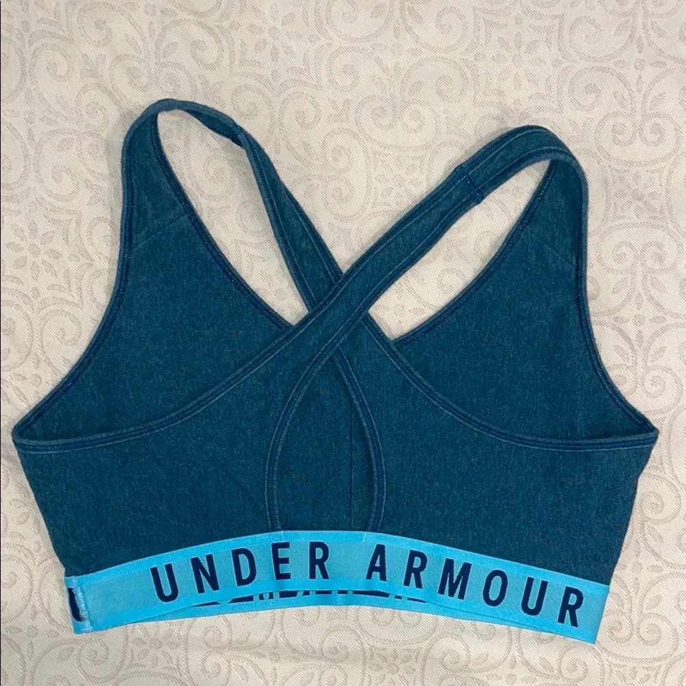 Set of 2 Under Armour Sports Bras Blue and Gray Compression Fit - Picture 6 of 7